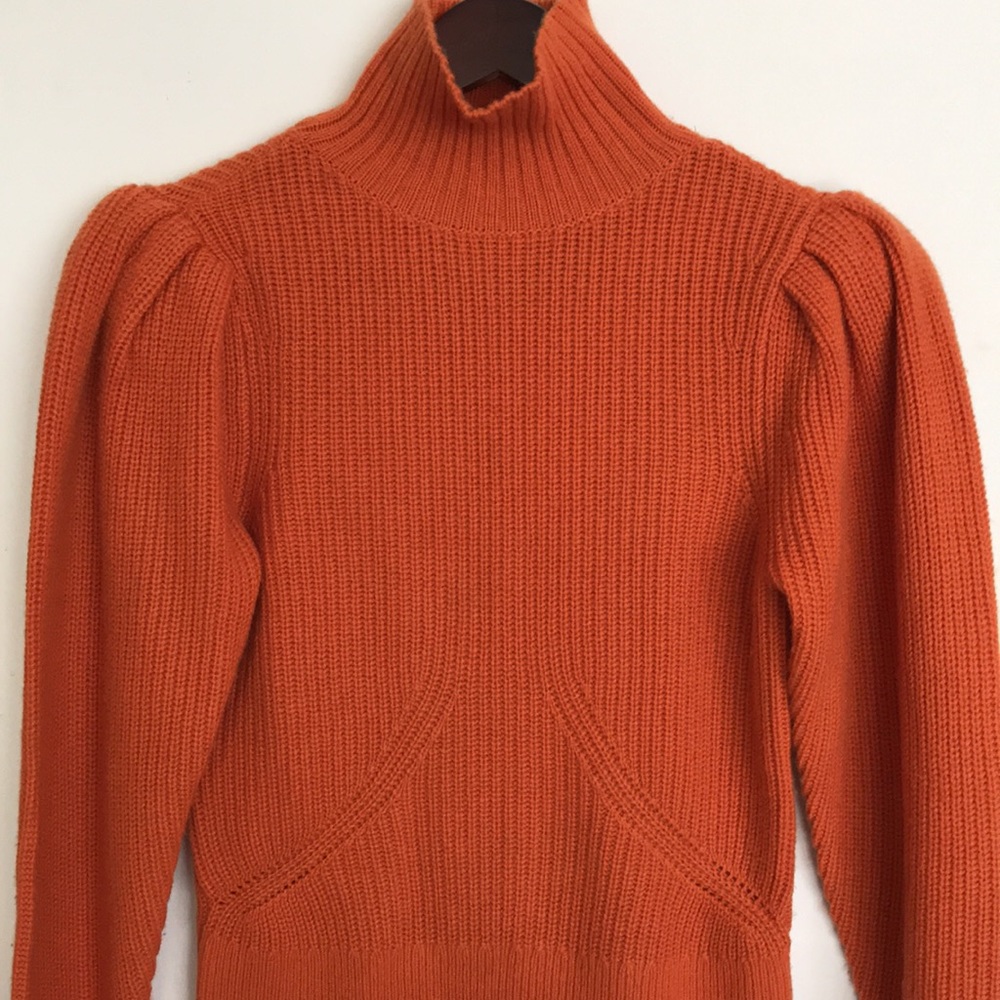 Frame Puff Sleeve Soft Wool Cashmere Sweater Size XS
